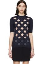 Paco Rabanne Navy Diamond Cut-out Top