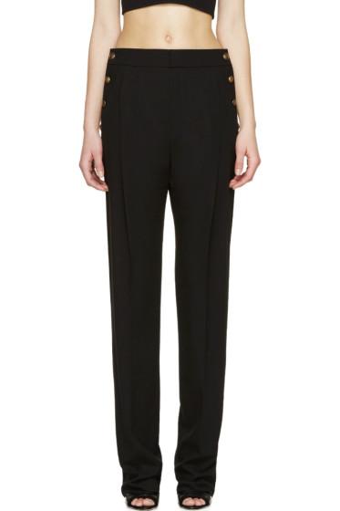 Anthony Vaccarello Black Buttoned Wide-leg Trousers