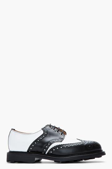 Mark Mcnairy Black And White Saddle Wingtip Brogues