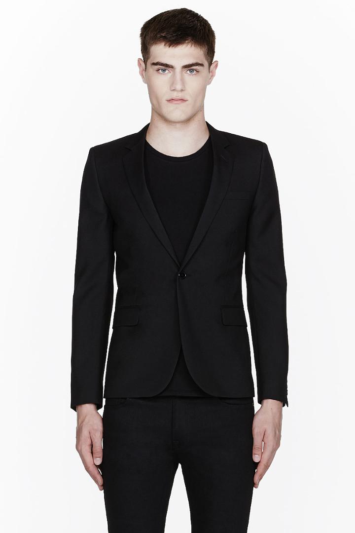 Saint Laurent Black Classic One Button Blazer
