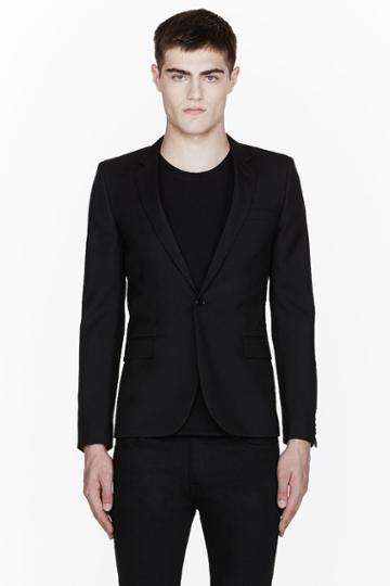 Saint Laurent Black Classic One Button Blazer