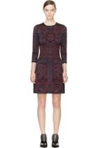 Mary Katrantzou Blue And Red Metallic Knit Toolbox Dress