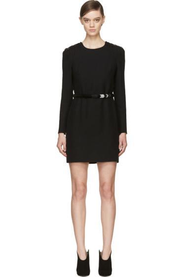 Versace Black Beaded Epaulet Cocktail Dress