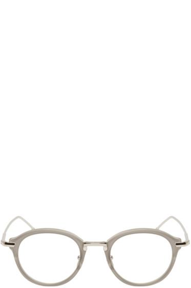 Thom Browne Grey And Silver Wire Optical Glasses