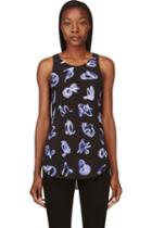 3.1 Phillip Lim Black Silk Long Exposure Tank Top