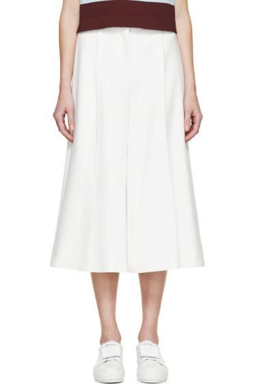 Stella Mccartney White Cropped Wide-leg Trousers
