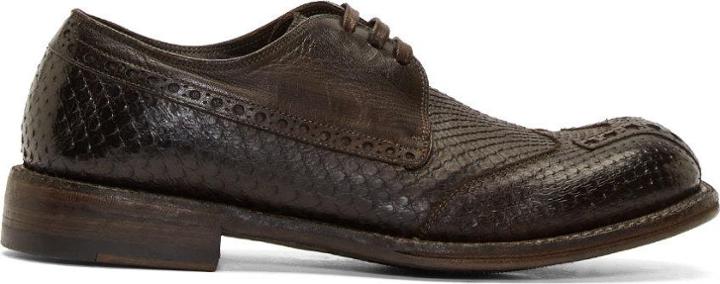 Dolce And Gabbana Brown Python And Kangaroo Leather Wingtip Brogues