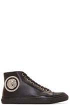 Versus Black Leather Lion Head Anthony Vaccarello Edition Sneakers