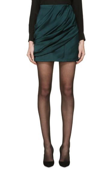 Balmain Green Draped Skirt