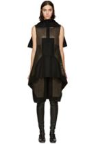 Rick Owens Black Melton Mantle Vest