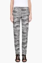 Calvin Klein Collection Black And White Jacquard Brush Slice Tamar Trousers