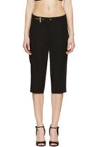 Anthony Vaccarello Black Metal Lock Biker Shorts