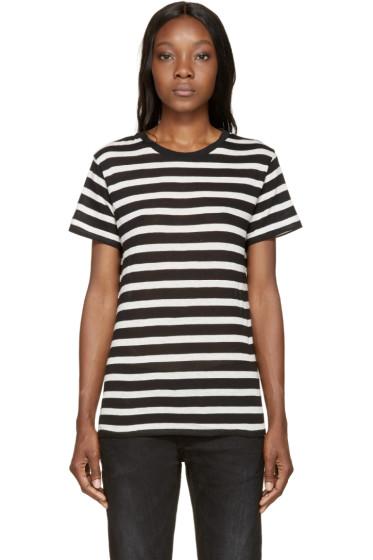 R13 Black And Ivory Striped Boy T-shirt