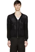 Alexander Mcqueen Black Knit V-neck Zip Cardigan