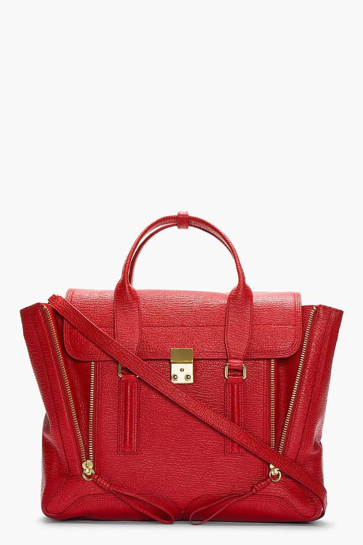 3.1 Phillip Lim Red Leather Pashli Satchel