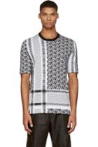 Mcq Alexander Mcqueen Black And White Knit Razor T-shirt