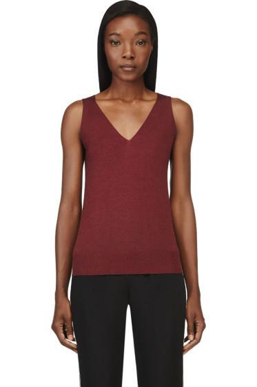 Lanvin Burgundy Cashmere-silk Tank Top