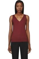 Lanvin Burgundy Cashmere-silk Tank Top