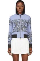 Peter Pilotto Lilac And Green Knit Bomber Jacket