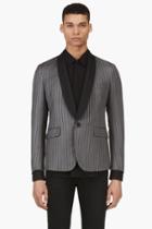 Band Of Outsiders Grey Wool Striped Blazer