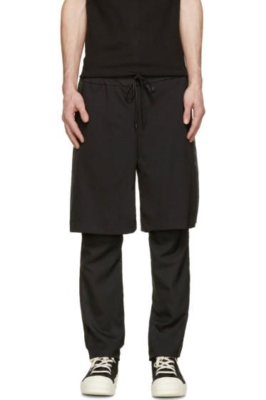 D.gnak By Kang.d Black Layered Gym Shorts