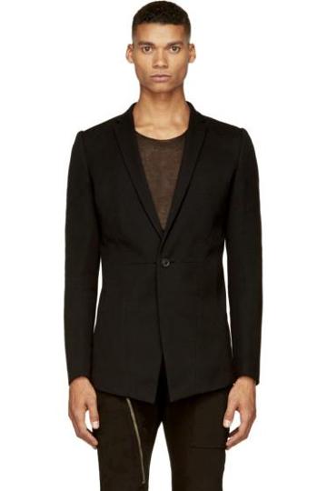 Ma Julius Black Peaked Hem Blazer