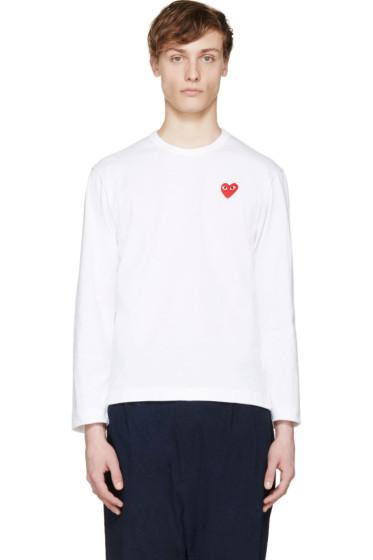 Comme Des Garçons Play White Logo Appliqué T-shirt