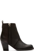 Acne Studios Black Matte Leather Pistol Boots