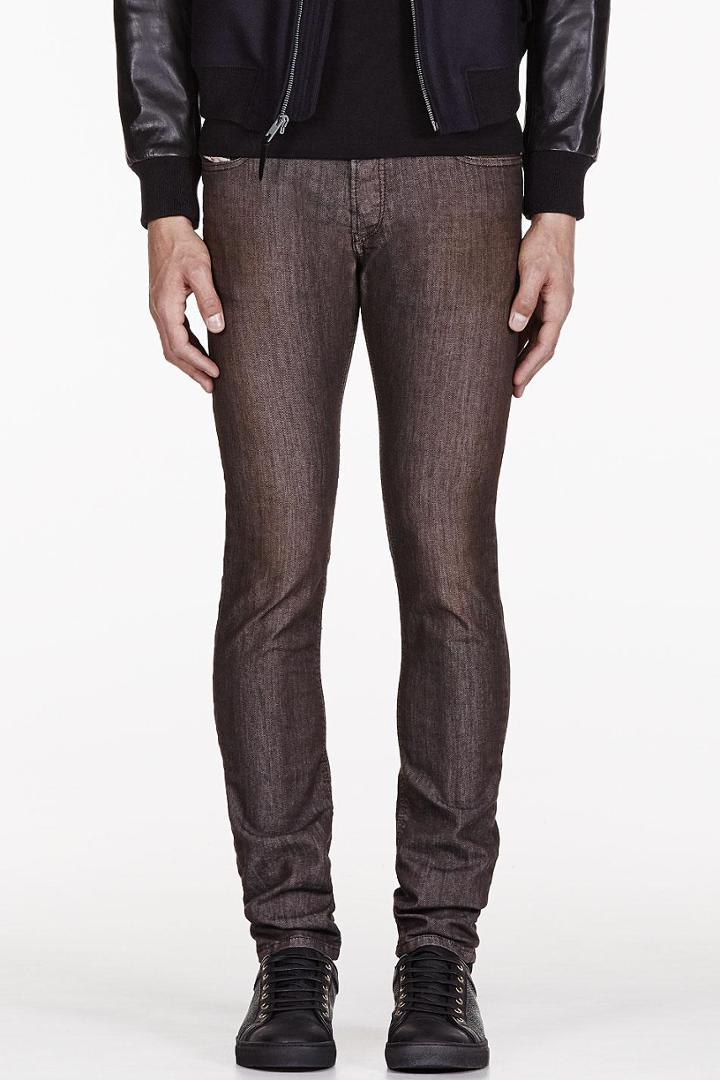 Diesel Brown Washed Slim Jeans