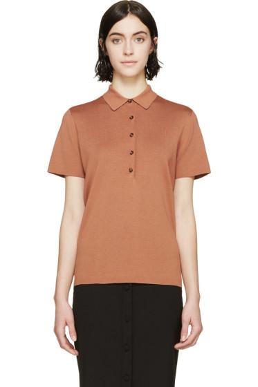 Burberry London Orange Knit Polo Shirt