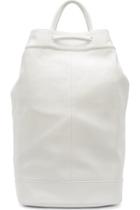 Juun.j White Leather Drawstring Backpack