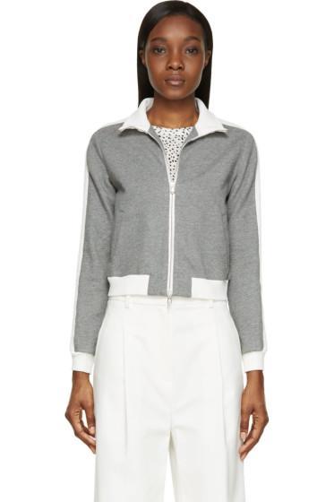 3.1 Phillip Lim Grey And White French Terry Trapunto Sweater