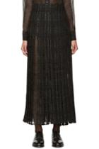 Thom Browne Black Tweed And Silk Wrap Skirt