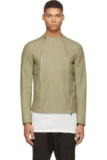 Thamanyah Army Asymmetrical Zip Jacket