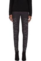 Gareth Pugh Grey And Silver Faille Embroidered Trousers