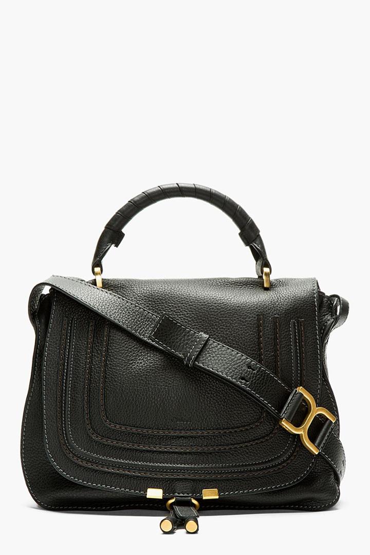 Chloe Black Leather Marcie Medium Messenger Bag
