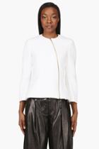 Calvin Klein Collection Ivory Neoprene Tafari Zip Jacket