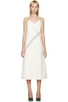 Jil Sander Ivory Wool Striped Vernice Dress