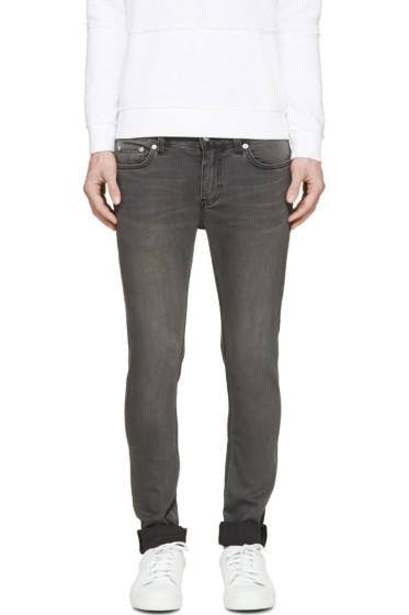 Blk Dnm Grey Faded Skinny Jeans