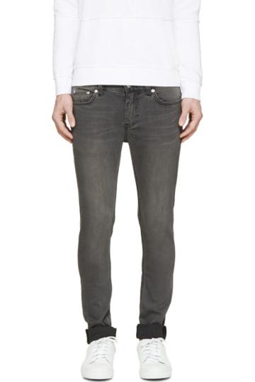 Blk Dnm Grey Faded Skinny Jeans