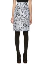 Mary Katrantzou Black And Blue Lace Pencil Skirt