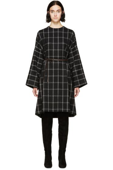 Lanvin Black Wool Check Dress