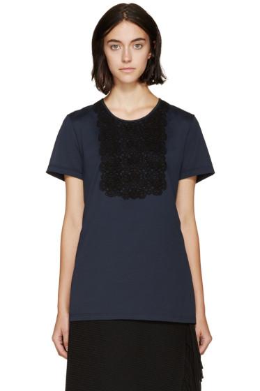 Burberry Prorsum Navy Lace Appliqué T-shirt