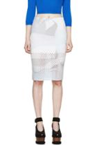 Kenzo White Stretch Perforated Skirt