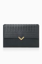 Stella & Dot City Slim Clutch - Black Perf