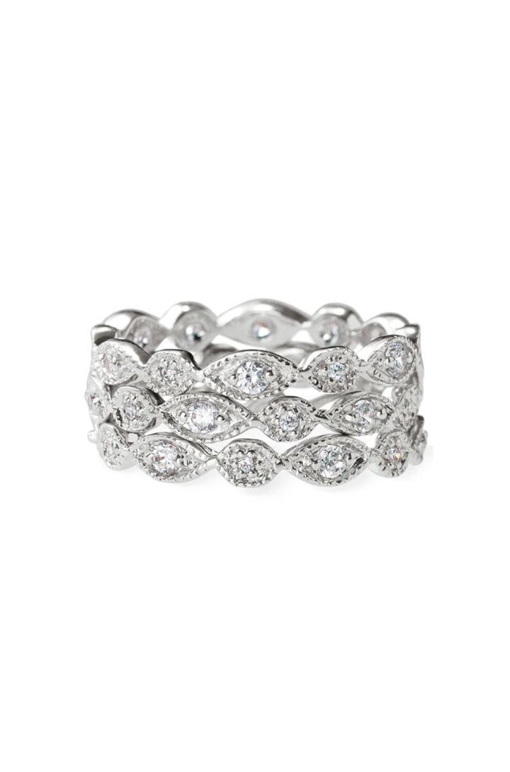 Stella & Dot Stackable Deco Rings--silver