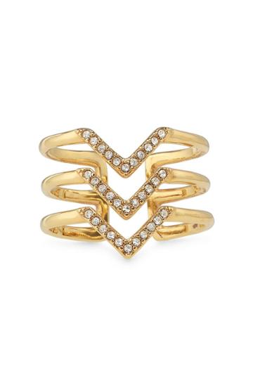 Stella & Dot Pav Chevron Ring - Gold Sm