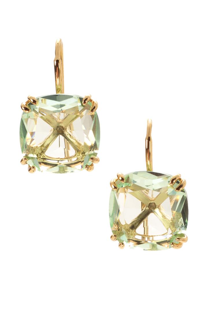 Stella & Dot Cushion Drop Earrings - Soft Mint 