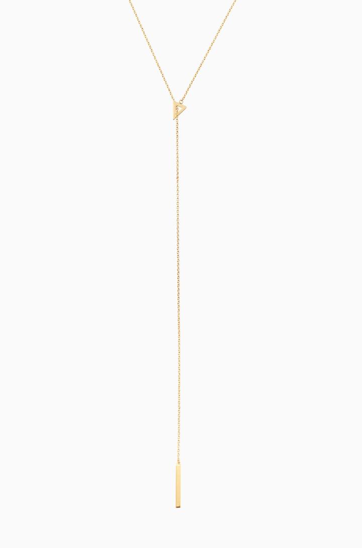 Stella & Dot Triangle Lariat Necklace - Gold