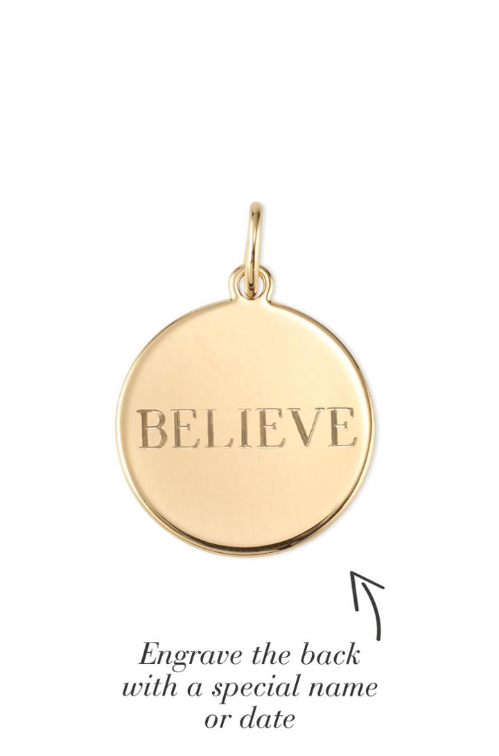 Stella & Dot Signature Engravable Believe Charm - Gold